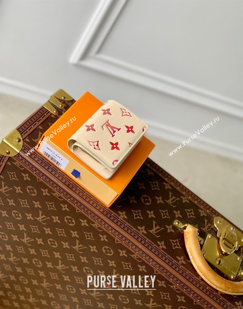 Louis Vuitton Clea Wallet in Sunrise Aquarelle Monogram Empreinte Leather M83481 Cream White 2024 (KI-240521010)