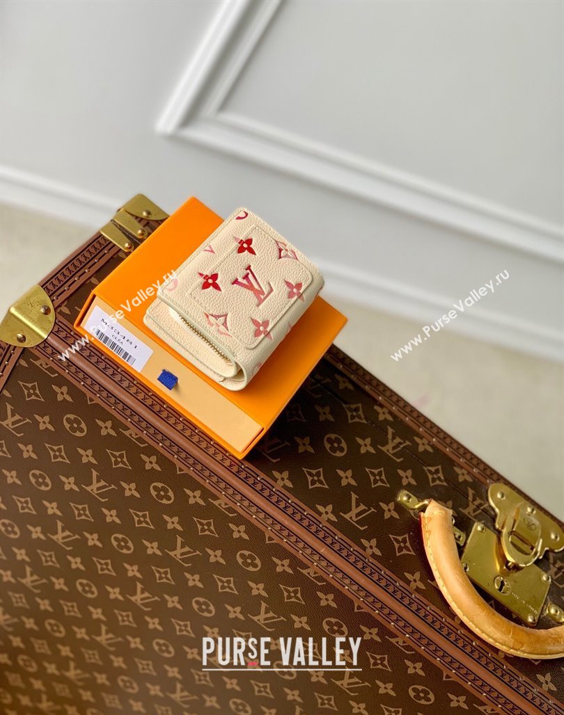 Louis Vuitton Clea Wallet in Sunrise Aquarelle Monogram Empreinte Leather M83481 Cream White 2024 (KI-240521010)