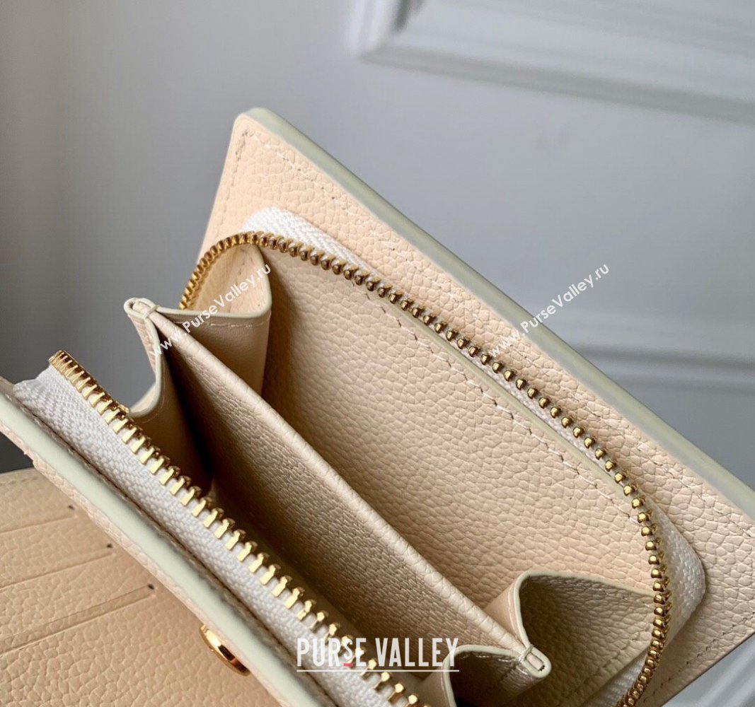 Louis Vuitton Clea Wallet in Sunrise Aquarelle Monogram Empreinte Leather M83481 Cream White 2024 (KI-240521010)