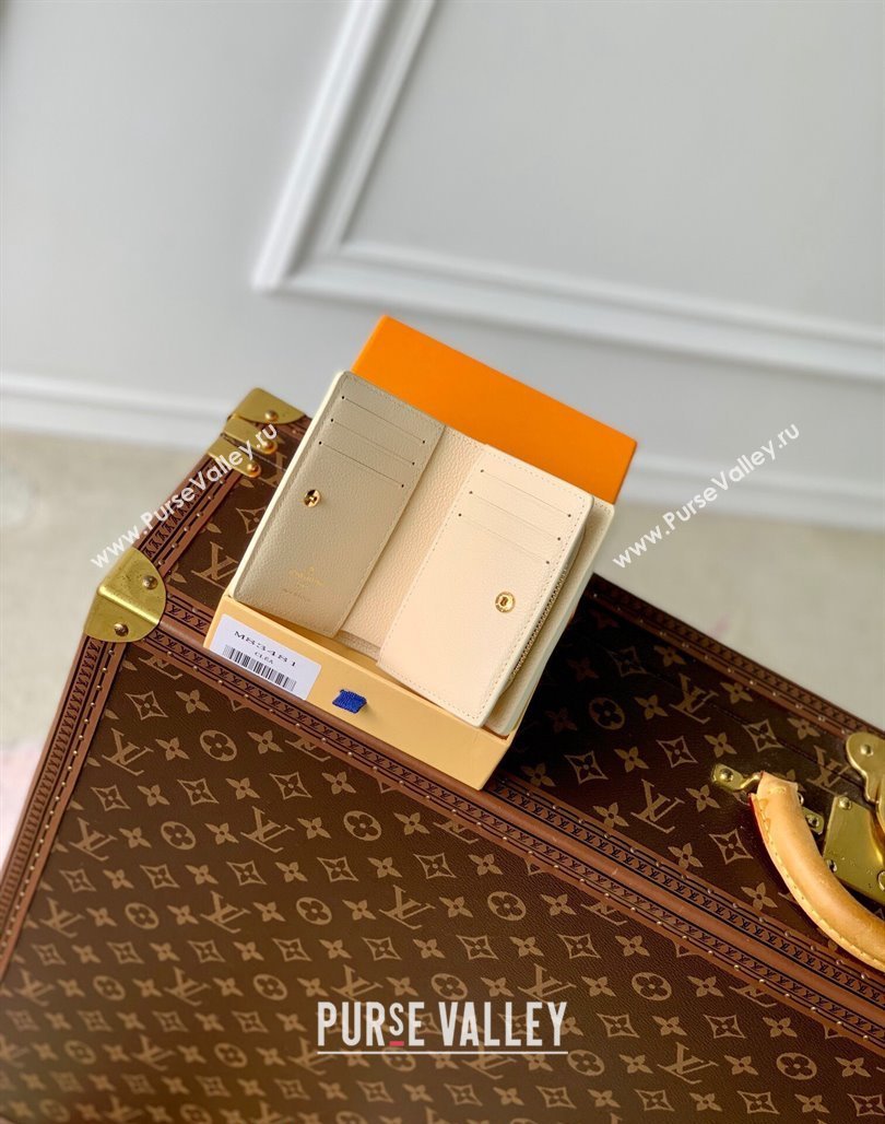 Louis Vuitton Clea Wallet in Sunrise Aquarelle Monogram Empreinte Leather M83481 Cream White 2024 (KI-240521010)