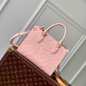 Louis Vuitton Onthego PM Tote Bag in Opal Pink Monogram Empreinte Leather M47135 2024 (KI-240521013)