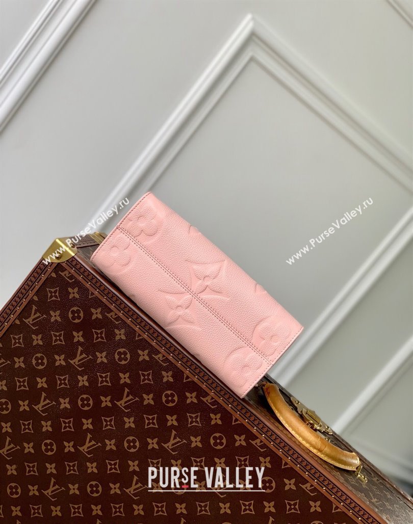 Louis Vuitton Onthego PM Tote Bag in Opal Pink Monogram Empreinte Leather M47135 2024 (KI-240521013)