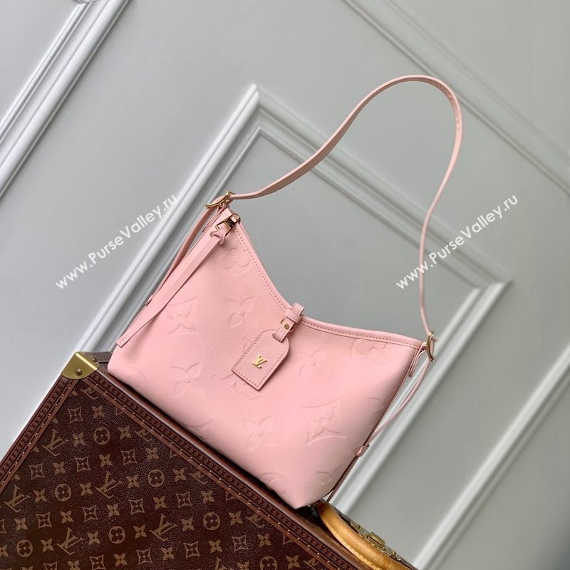 Louis Vuitton CarryAll PM Hobo Bag in Opale Pink Monogram Leather M46288 2024 (KI-240521014)