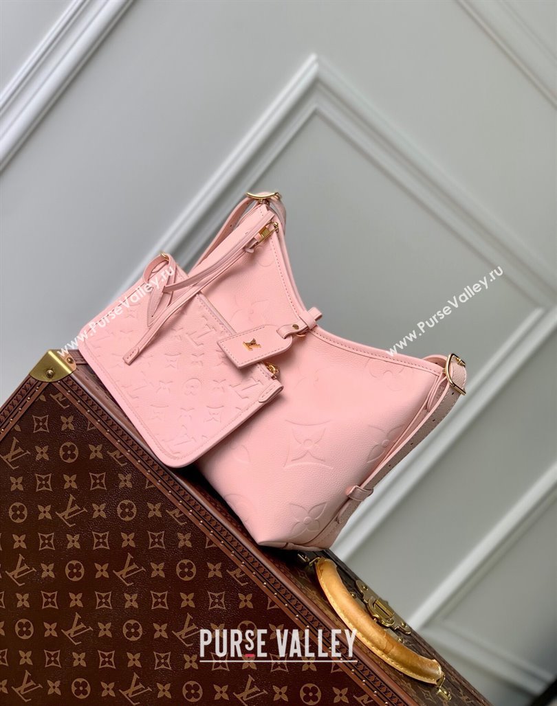 Louis Vuitton CarryAll PM Hobo Bag in Opale Pink Monogram Leather M46288 2024 (KI-240521014)