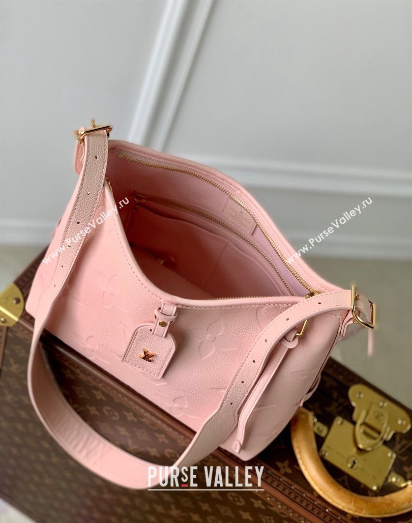 Louis Vuitton CarryAll PM Hobo Bag in Opale Pink Monogram Leather M46288 2024 (KI-240521014)