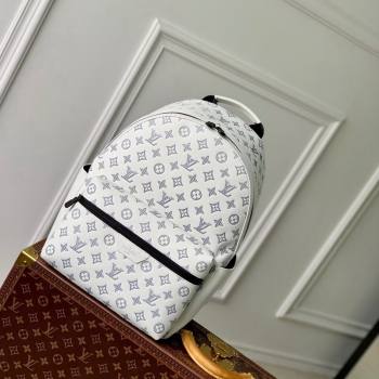 Louis Vuitton Discovery Backpack bag in Monogram Shadow Calfskin M24760 White/Navy Blue 2024 (KI-240520026)