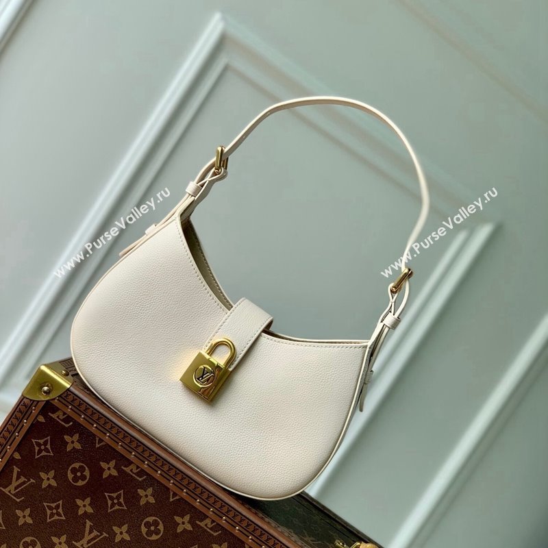 Louis Vuitton Low Key Shoulder Bag in Grained Calfskin M24990 Quartz White 2024 (KI-240521030)