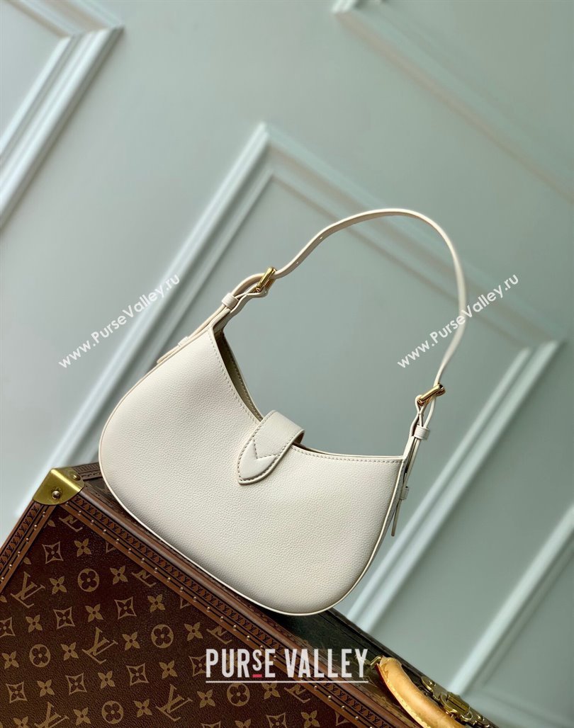 Louis Vuitton Low Key Shoulder Bag in Grained Calfskin M24990 Quartz White 2024 (KI-240521030)