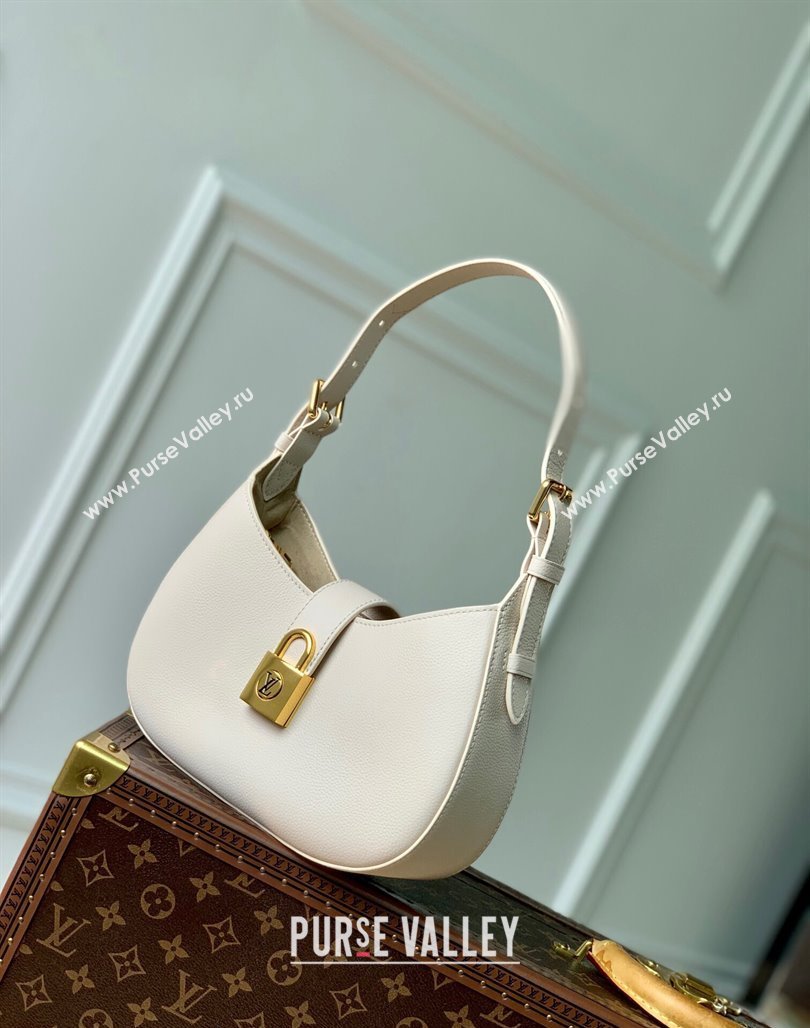 Louis Vuitton Low Key Shoulder Bag in Grained Calfskin M24990 Quartz White 2024 (KI-240521030)