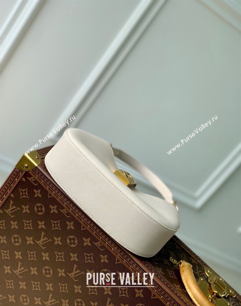 Louis Vuitton Low Key Shoulder Bag in Grained Calfskin M24990 Quartz White 2024 (KI-240521030)