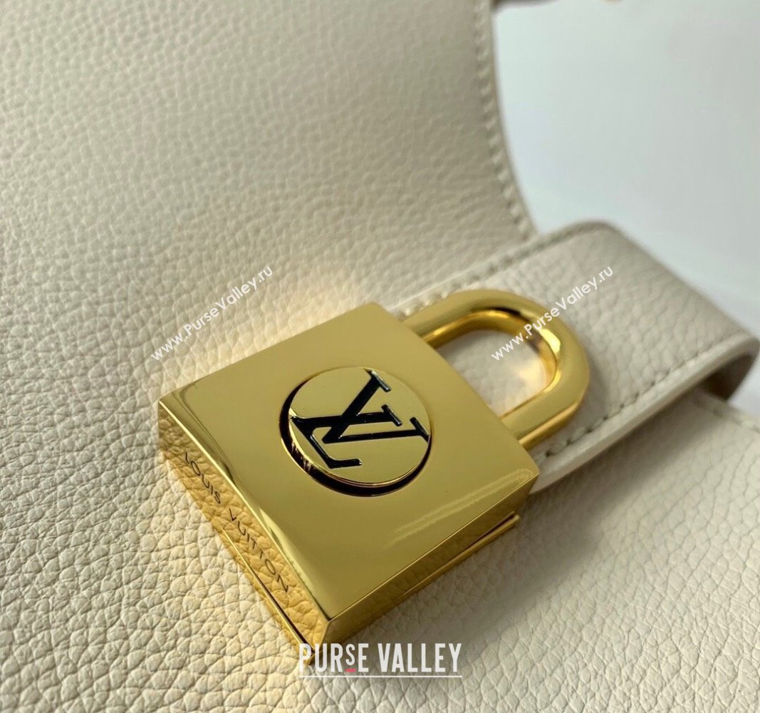 Louis Vuitton Low Key Shoulder Bag in Grained Calfskin M24990 Quartz White 2024 (KI-240521030)