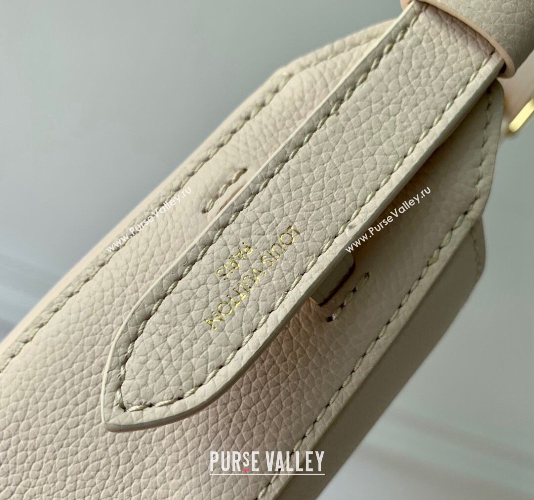 Louis Vuitton Low Key Shoulder Bag in Grained Calfskin M24990 Quartz White 2024 (KI-240521030)