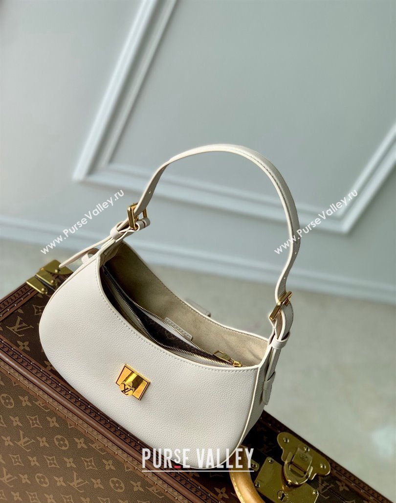 Louis Vuitton Low Key Shoulder Bag in Grained Calfskin M24990 Quartz White 2024 (KI-240521030)