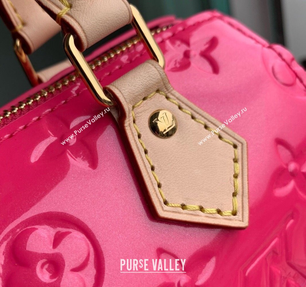 Louis Vuitton Nano Speedy Mini Bag in Monogram Vernis Leather M83273 Dark Pink 2024 (KI-240521031)