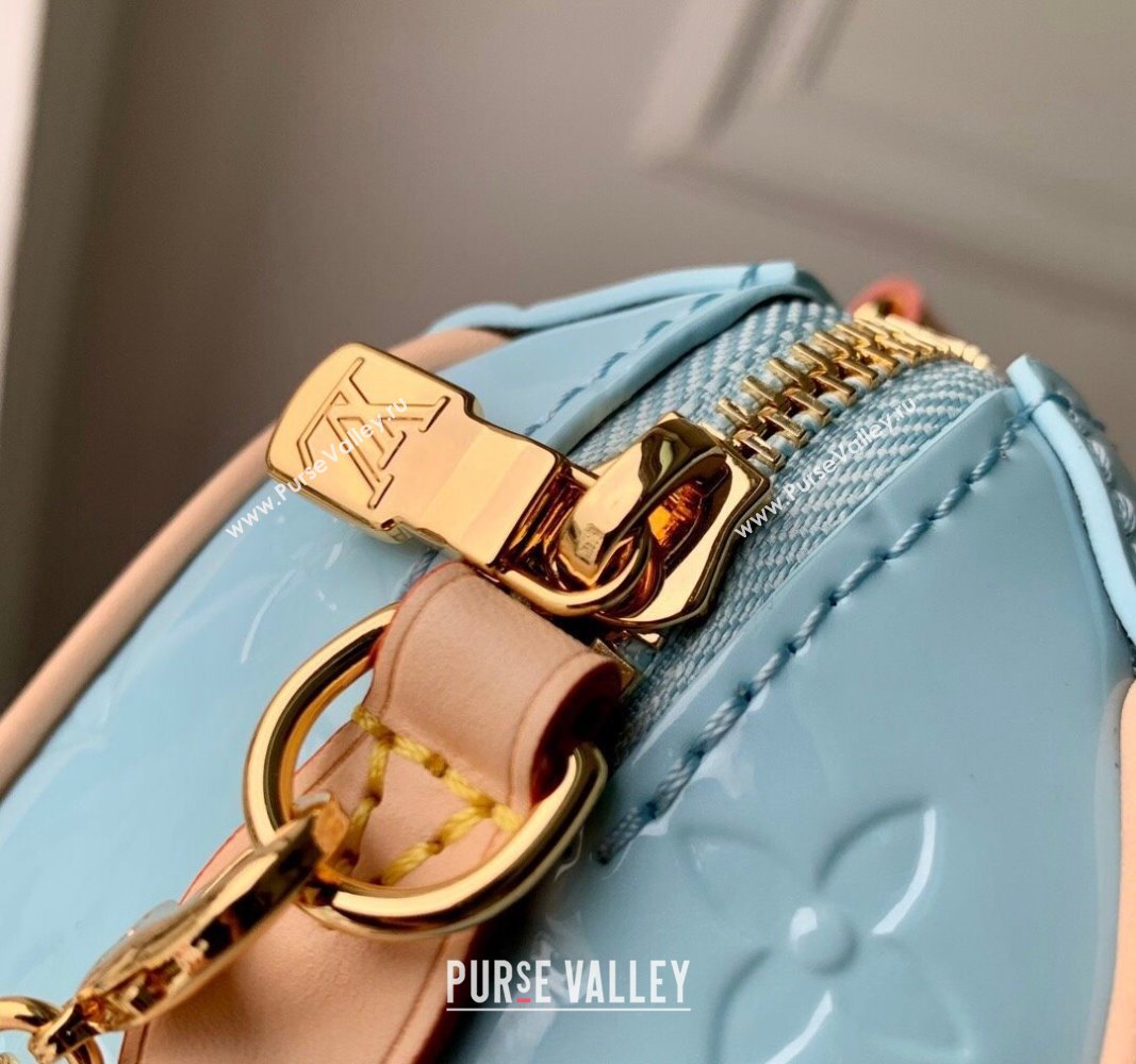 Louis Vuitton Nano Speedy Mini Bag in Monogram Vernis Leather M83000 Sky Blue 2024 (KI-240521032)