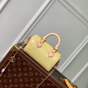 Louis Vuitton Nano Speedy Mini Bag in Monogram Vernis Leather M83000 Yellow 2024 (KI-240521033)