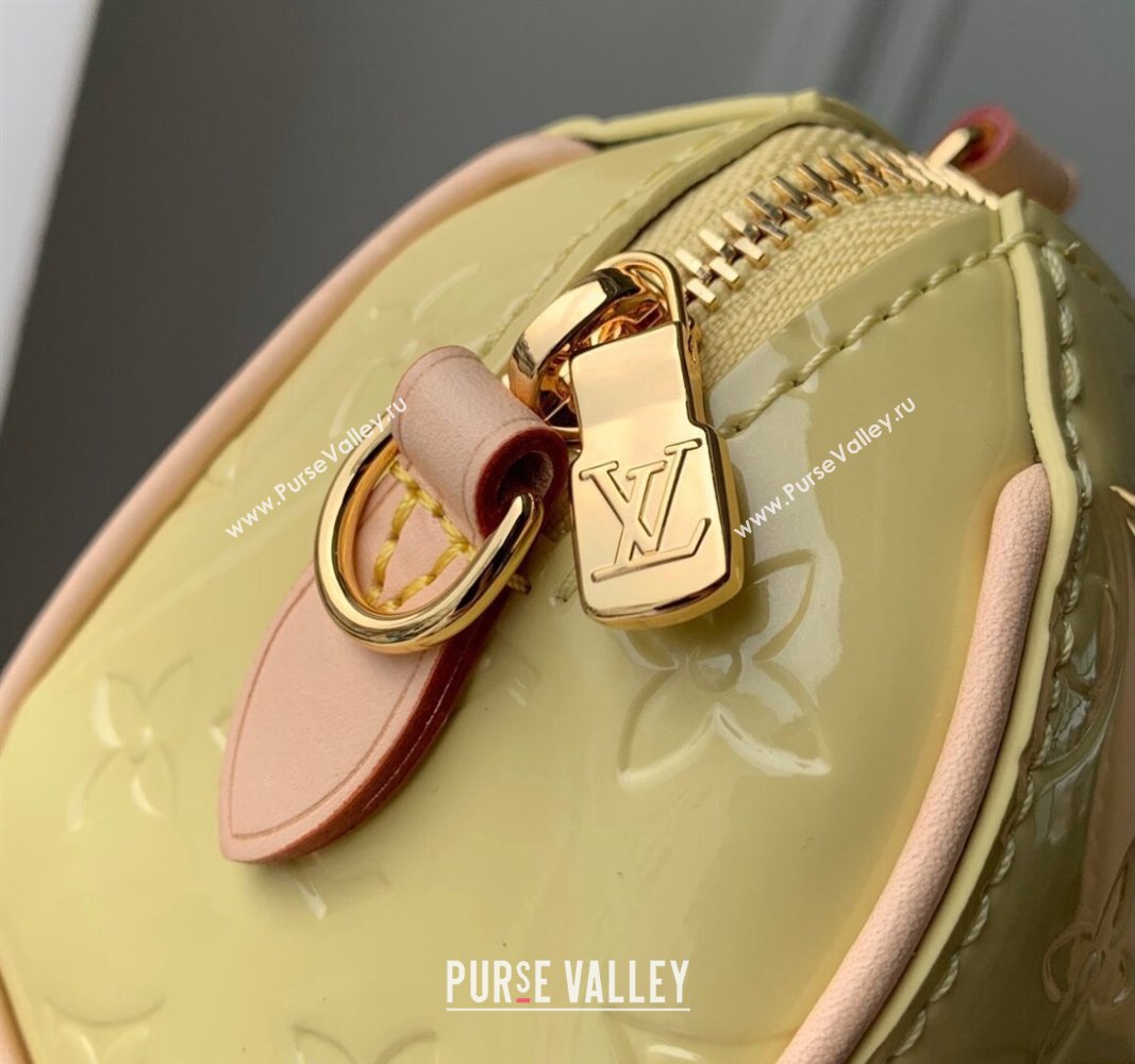 Louis Vuitton Nano Speedy Mini Bag in Monogram Vernis Leather M83000 Yellow 2024 (KI-240521033)