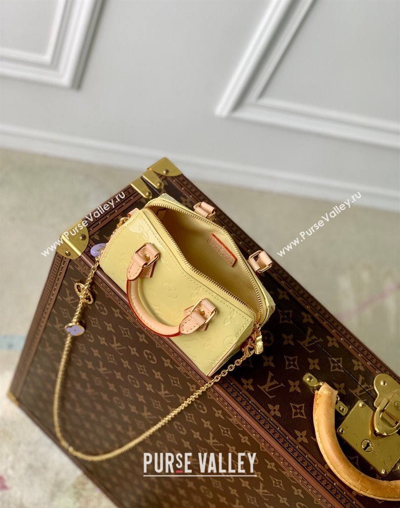 Louis Vuitton Nano Speedy Mini Bag in Monogram Vernis Leather M83000 Yellow 2024 (KI-240521033)