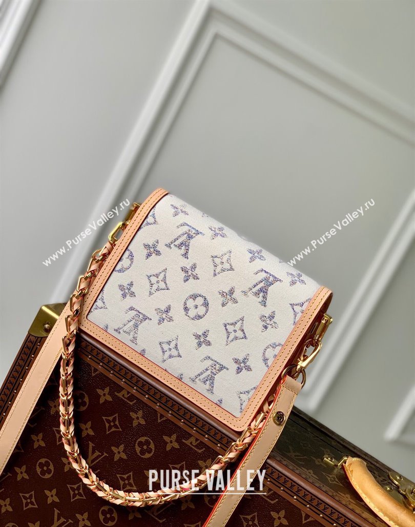 Louis Vuitton Mini Dauphine bag in Multicolor Beige Monogram Jacquard Fabric M24841 2024 (KI-240521034)