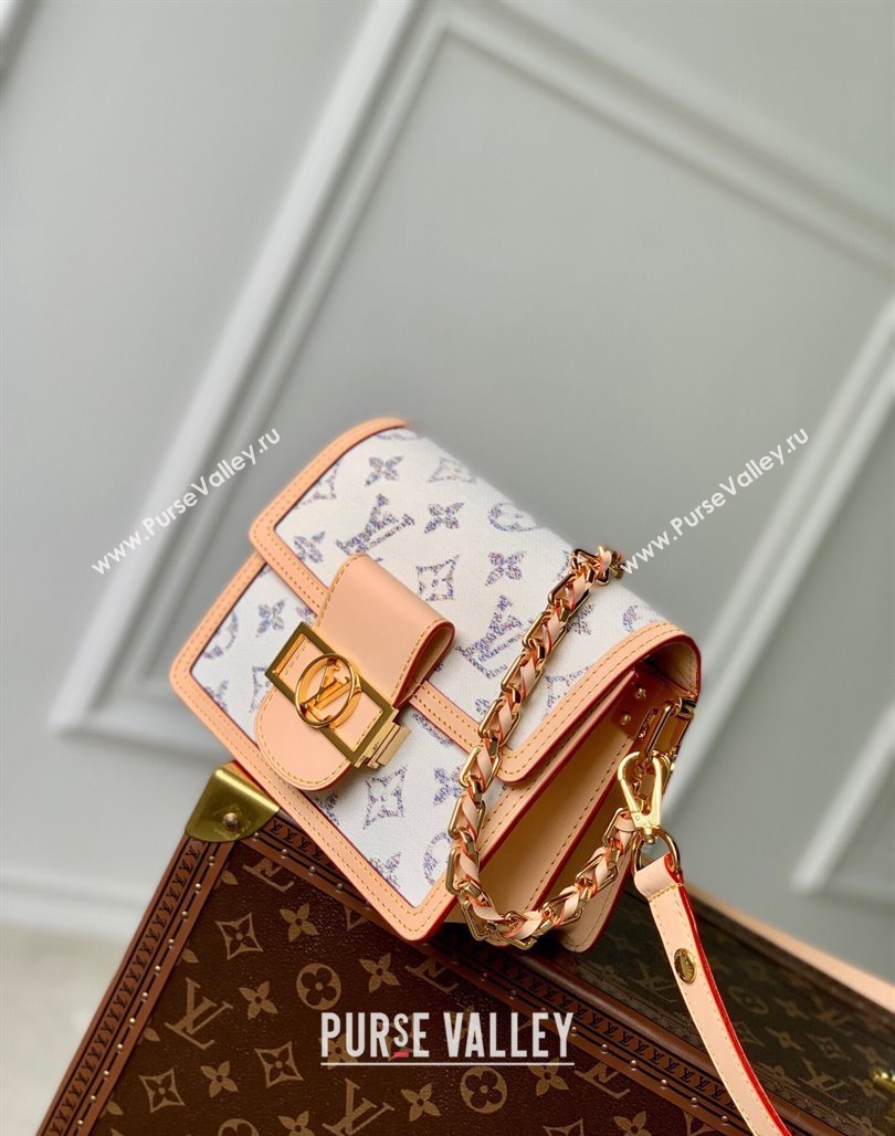 Louis Vuitton Mini Dauphine bag in Multicolor Beige Monogram Jacquard Fabric M24841 2024 (KI-240521034)