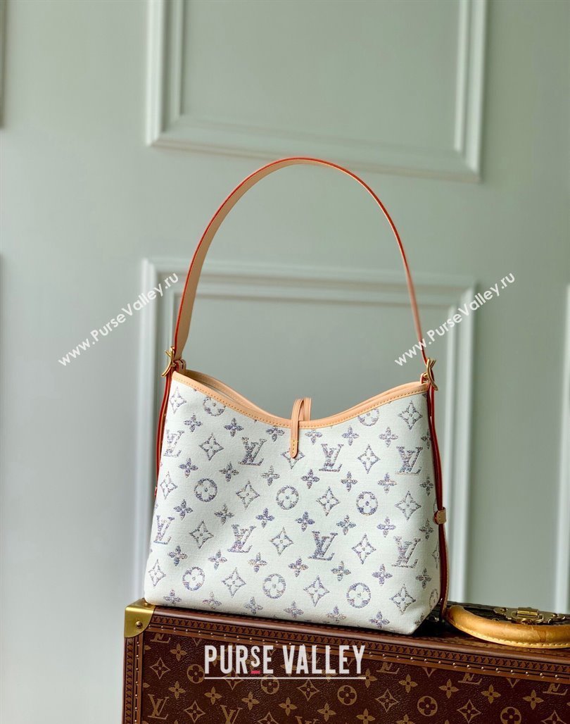 Louis Vuitton CarryAll PM Hobo bag in Multicolor Beige Monogram Jacquard Fabric M24707 2024 (KI-240521035)