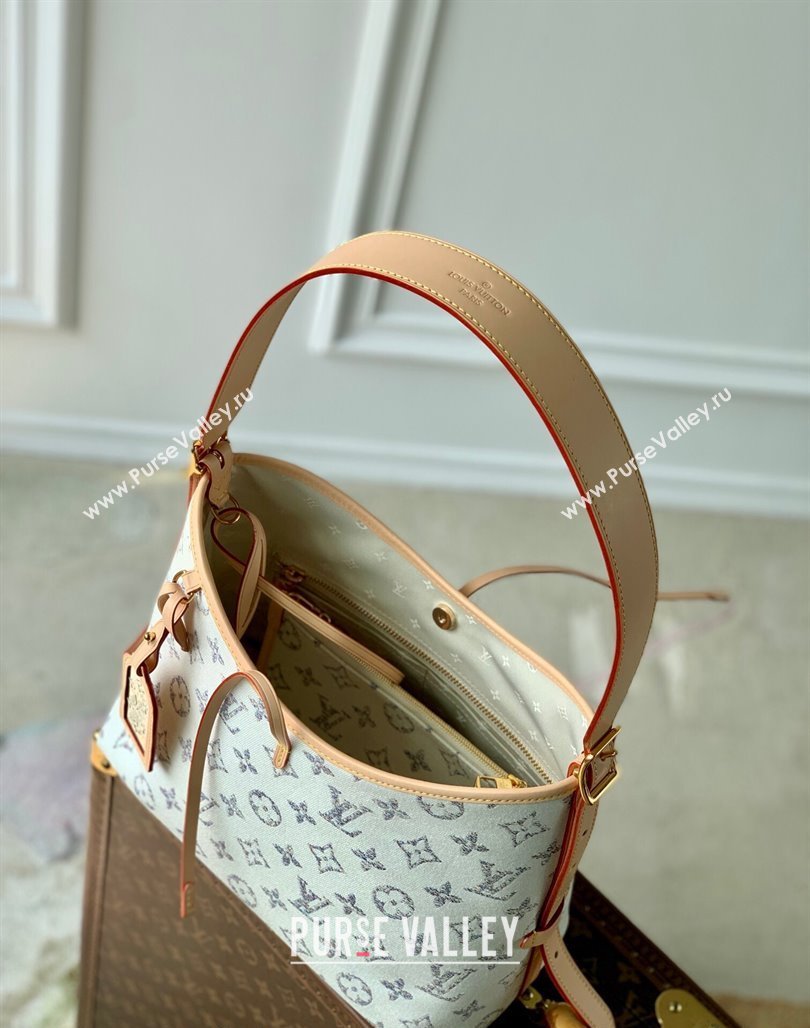 Louis Vuitton CarryAll PM Hobo bag in Multicolor Beige Monogram Jacquard Fabric M24707 2024 (KI-240521035)