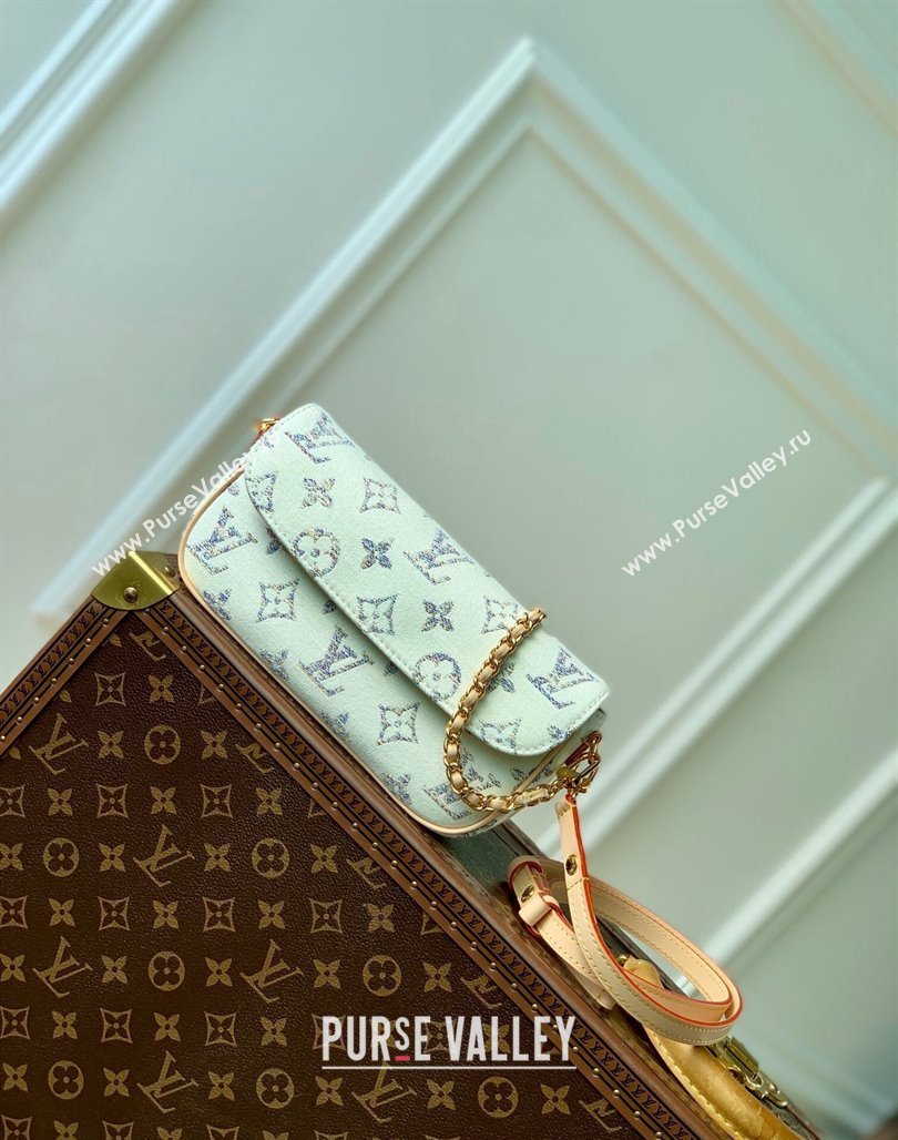 Louis Vuitton Wallet on Chain Ivy Mini bag in Multicolor Beige Monogram Jacquard Fabric M83499 2024 (KI-240521037)