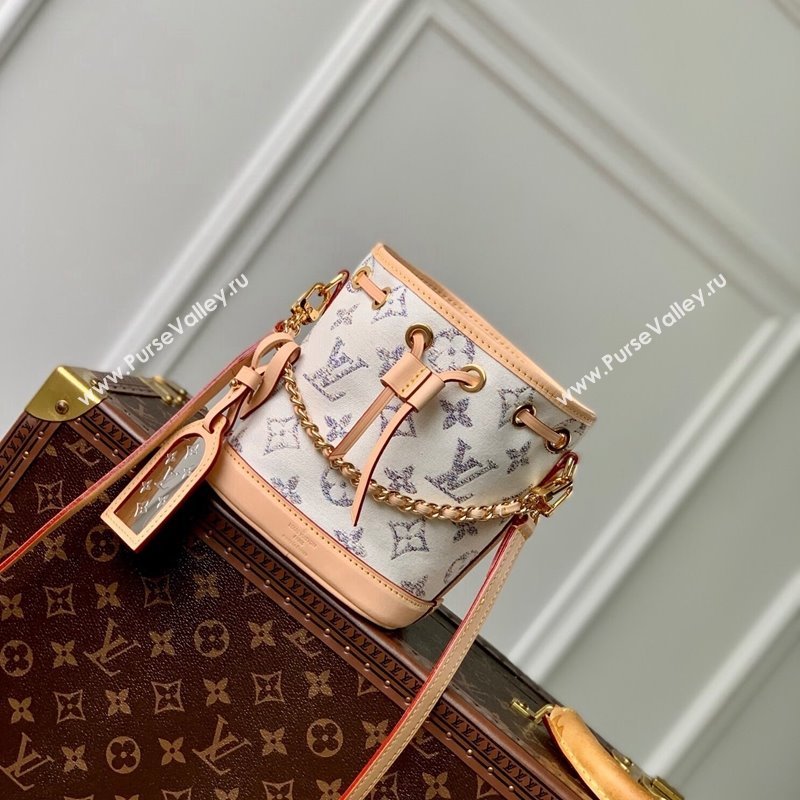 Louis Vuitton Nano Noe Mini bag in Multicolor Beige Monogram Jacquard Fabric M83453 2024 (KI-240521038)