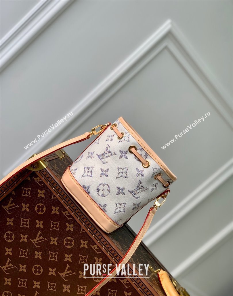 Louis Vuitton Nano Noe Mini bag in Multicolor Beige Monogram Jacquard Fabric M83453 2024 (KI-240521038)