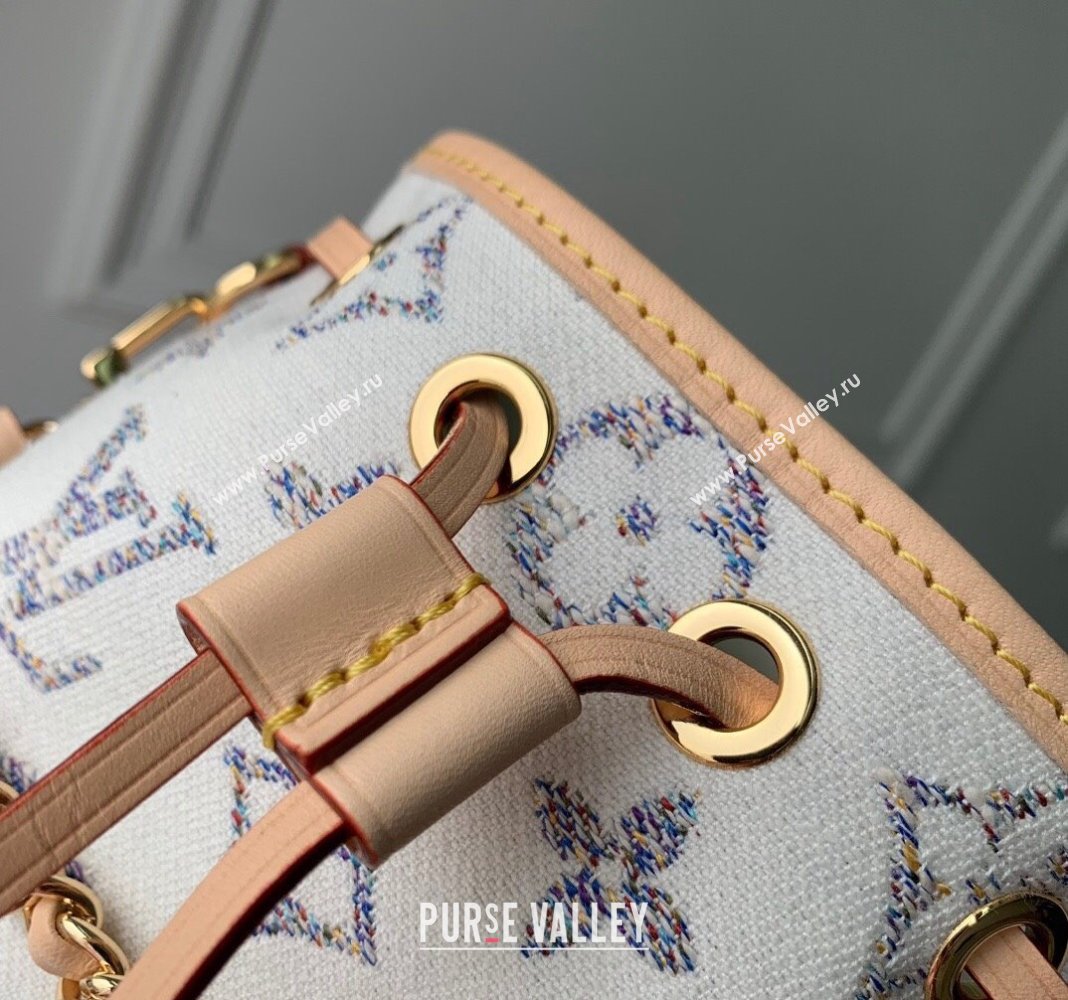 Louis Vuitton Nano Noe Mini bag in Multicolor Beige Monogram Jacquard Fabric M83453 2024 (KI-240521038)