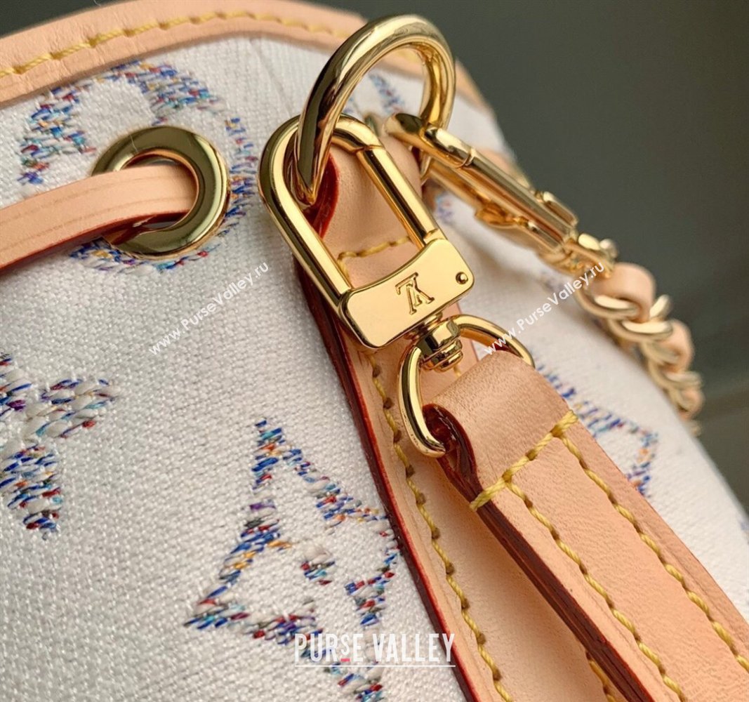 Louis Vuitton Nano Noe Mini bag in Multicolor Beige Monogram Jacquard Fabric M83453 2024 (KI-240521038)