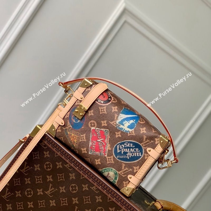 Louis Vuitton Side Trunk MM bag in Monogram Canvas with Vintage Hotel Labels M47085 2024 (KI-240521020)