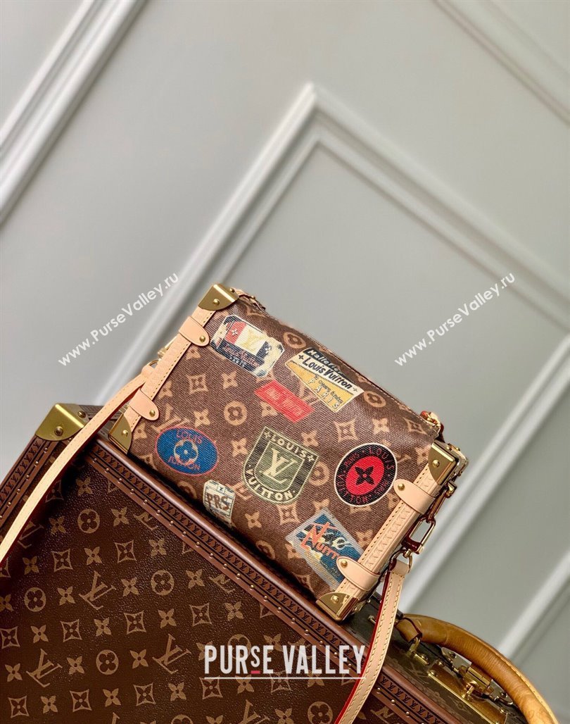 Louis Vuitton Side Trunk MM bag in Monogram Canvas with Vintage Hotel Labels M47085 2024 (KI-240521020)