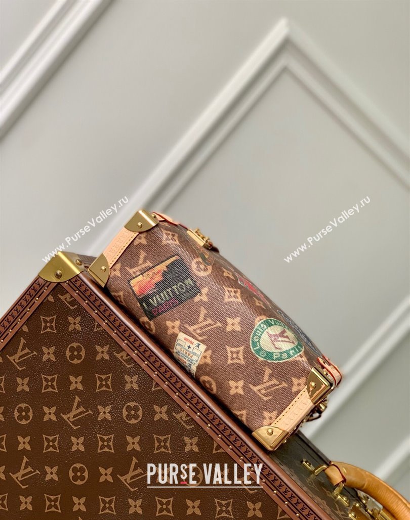 Louis Vuitton Side Trunk MM bag in Monogram Canvas with Vintage Hotel Labels M47085 2024 (KI-240521020)