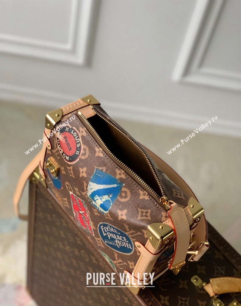 Louis Vuitton Side Trunk MM bag in Monogram Canvas with Vintage Hotel Labels M47085 2024 (KI-240521020)