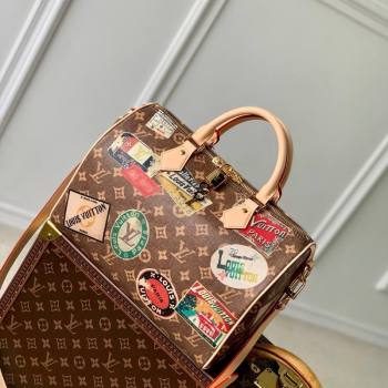 Louis Vuitton Speedy Bandouliere 30 bag in Monogram Canvas with Vintage Hotel Labels M47087 2024 (KI-240521021)