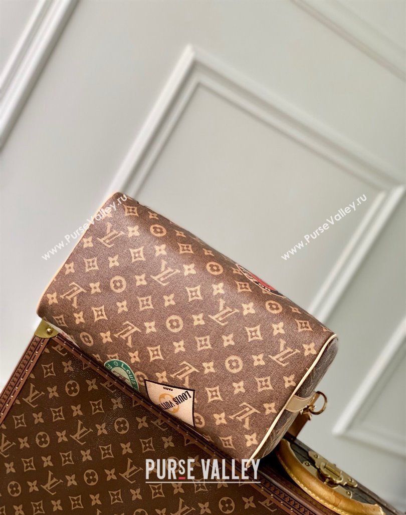 Louis Vuitton Speedy Bandouliere 30 bag in Monogram Canvas with Vintage Hotel Labels M47087 2024 (KI-240521021)