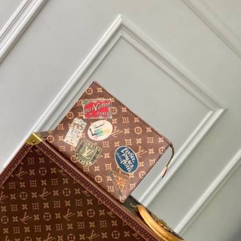 Louis Vuitton Toilet Pouch in Monogram Canvas with Vintage Hotel Labels M83487 2024 (KI-240521022)