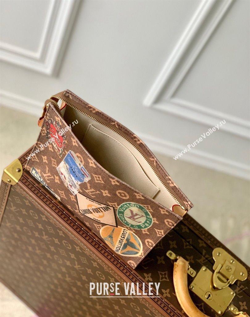 Louis Vuitton Toilet Pouch in Monogram Canvas with Vintage Hotel Labels M83487 2024 (KI-240521022)