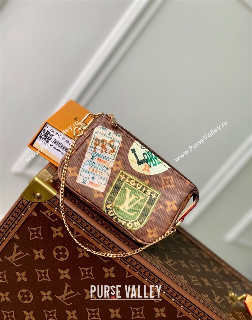 Louis Vuitton Mini Pochette Accessoires bag in Monogram Canvas with Vintage Hotel Labels M58009 2024 (KI-240521023)