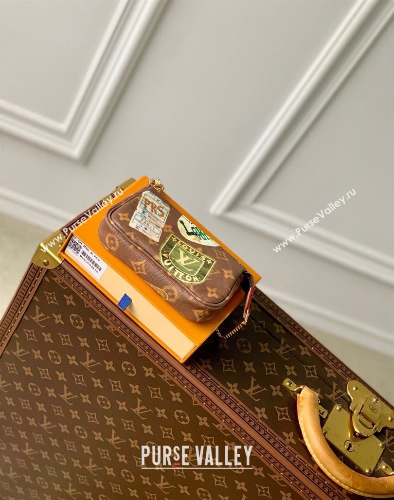 Louis Vuitton Mini Pochette Accessoires bag in Monogram Canvas with Vintage Hotel Labels M58009 2024 (KI-240521023)