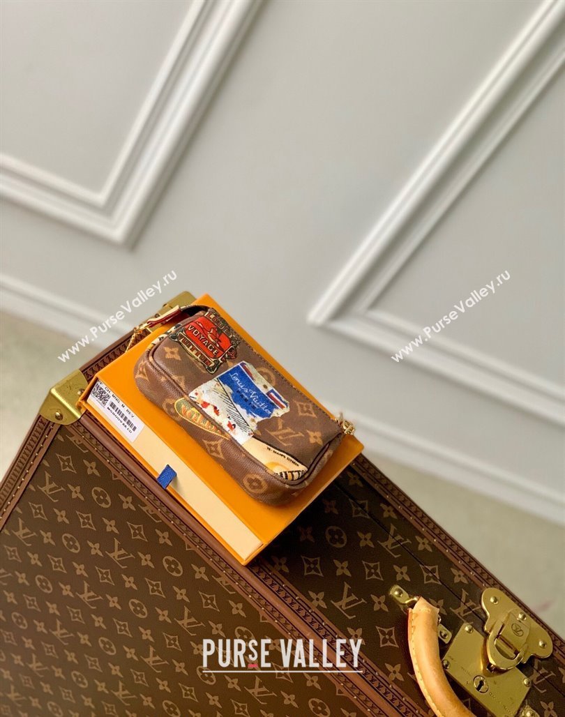 Louis Vuitton Mini Pochette Accessoires bag in Monogram Canvas with Vintage Hotel Labels M58009 2024 (KI-240521023)