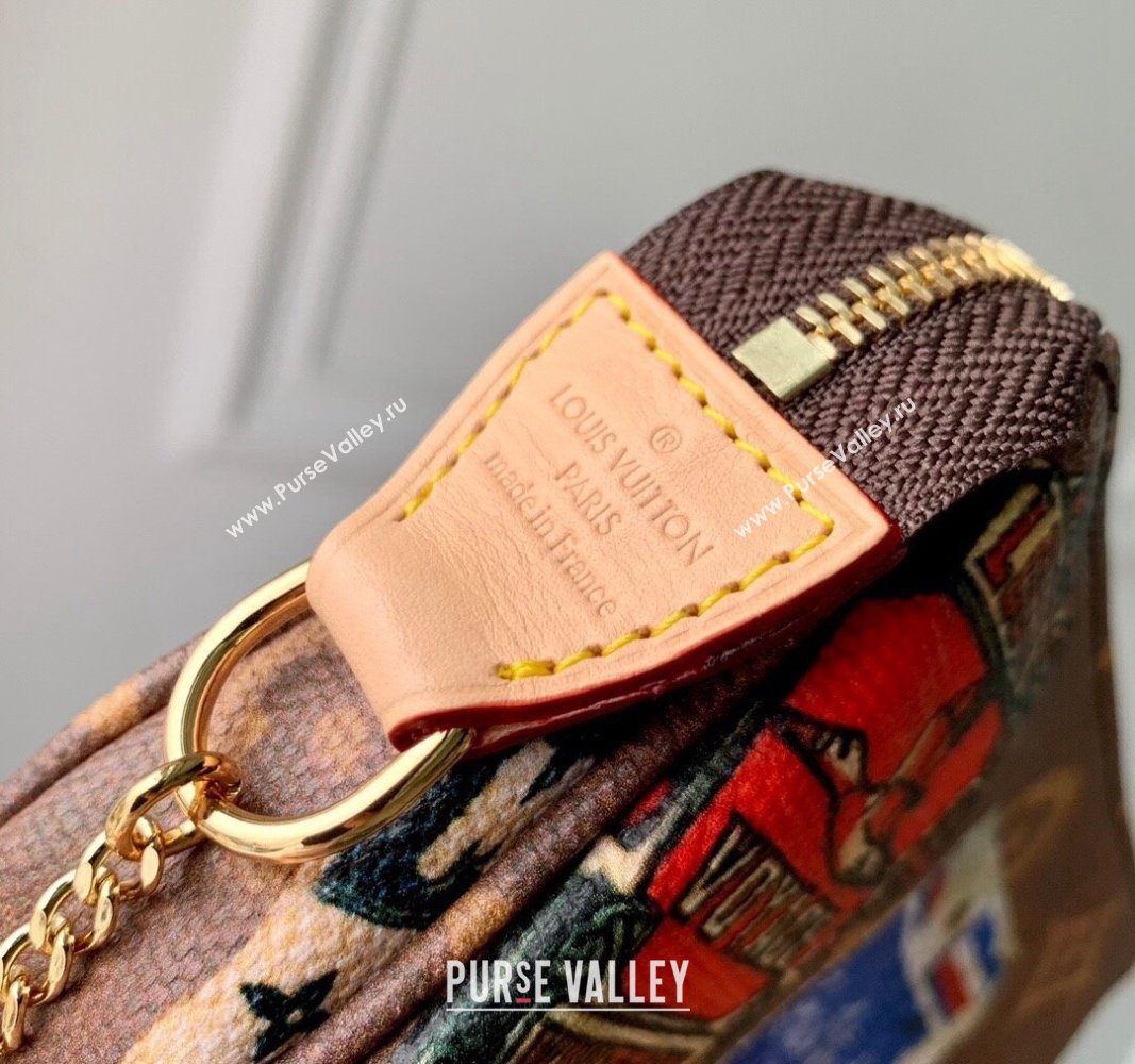 Louis Vuitton Mini Pochette Accessoires bag in Monogram Canvas with Vintage Hotel Labels M58009 2024 (KI-240521023)