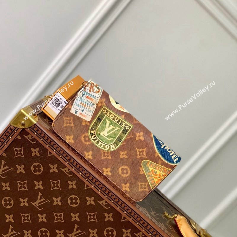 Louis Vuitton Zippy Wallet in Monogram Canvas with Vintage Hotel Labels M60017 2024 (KI-240521025)