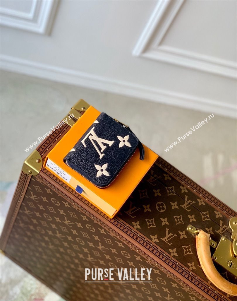 Louis Vuitton Zippy Coin Purse Wallet in Bicolor Monogram Empreinte Leather M83606 Navy Blue /Cream White 2024 (KI-240520087)