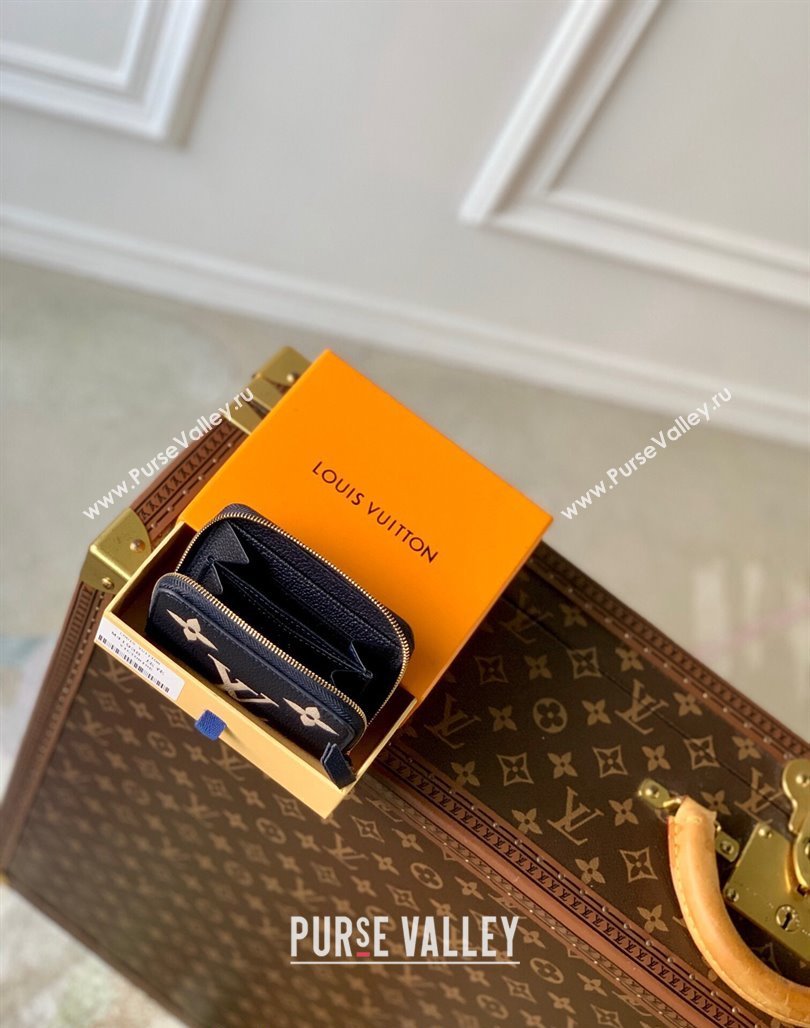 Louis Vuitton Zippy Coin Purse Wallet in Bicolor Monogram Empreinte Leather M83606 Navy Blue /Cream White 2024 (KI-240520087)