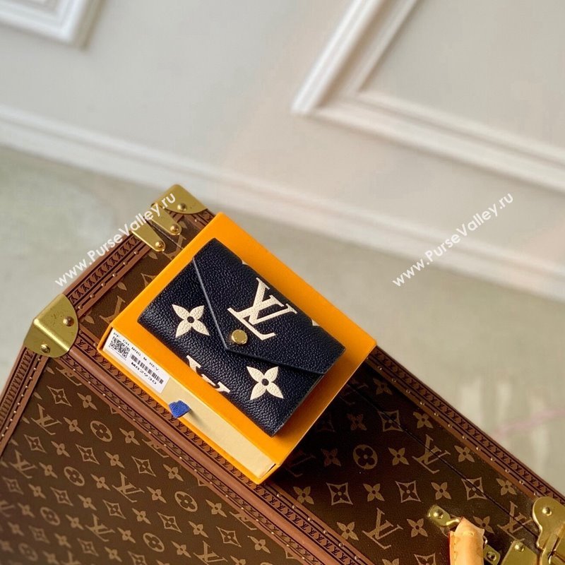 Louis Vuitton Victorine Wallet in Bicolor Monogram Empreinte Leather M80968 Navy Blue /Cream White 2024 (KI-240520088)