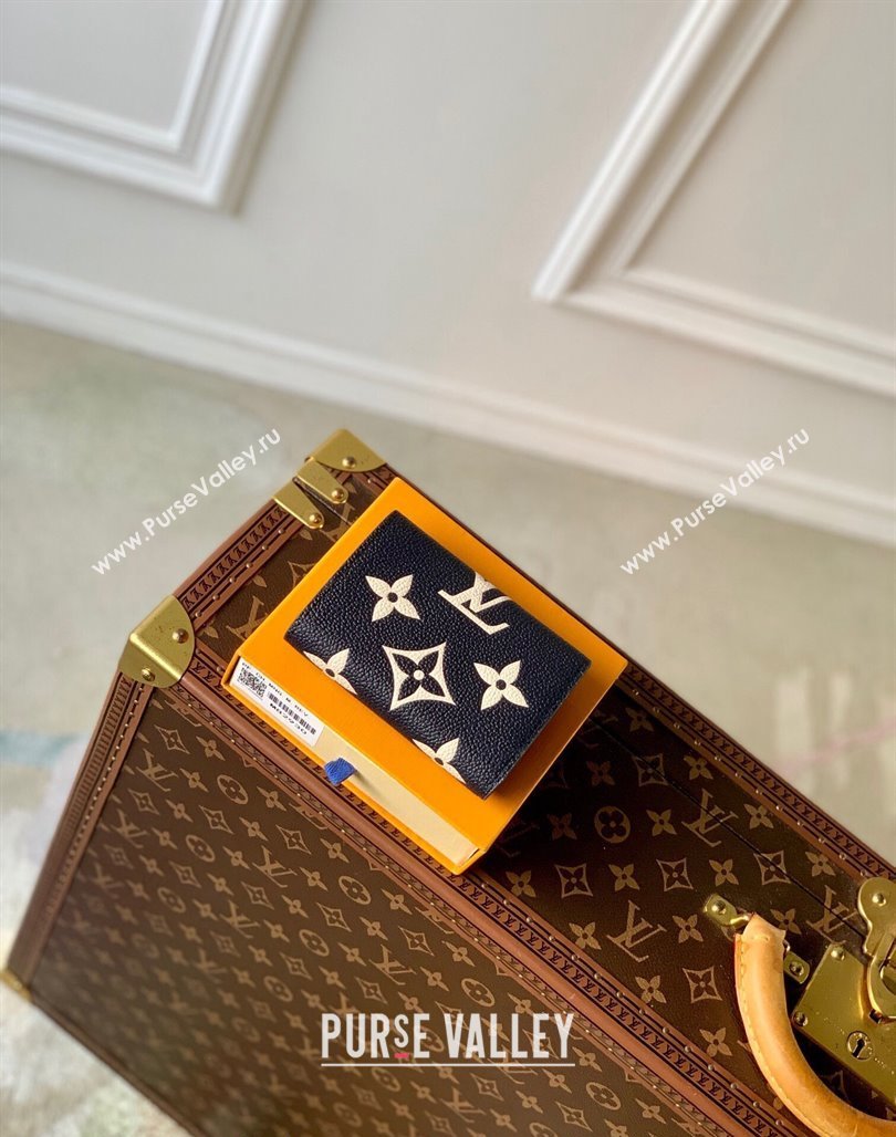 Louis Vuitton Victorine Wallet in Bicolor Monogram Empreinte Leather M80968 Navy Blue /Cream White 2024 (KI-240520088)