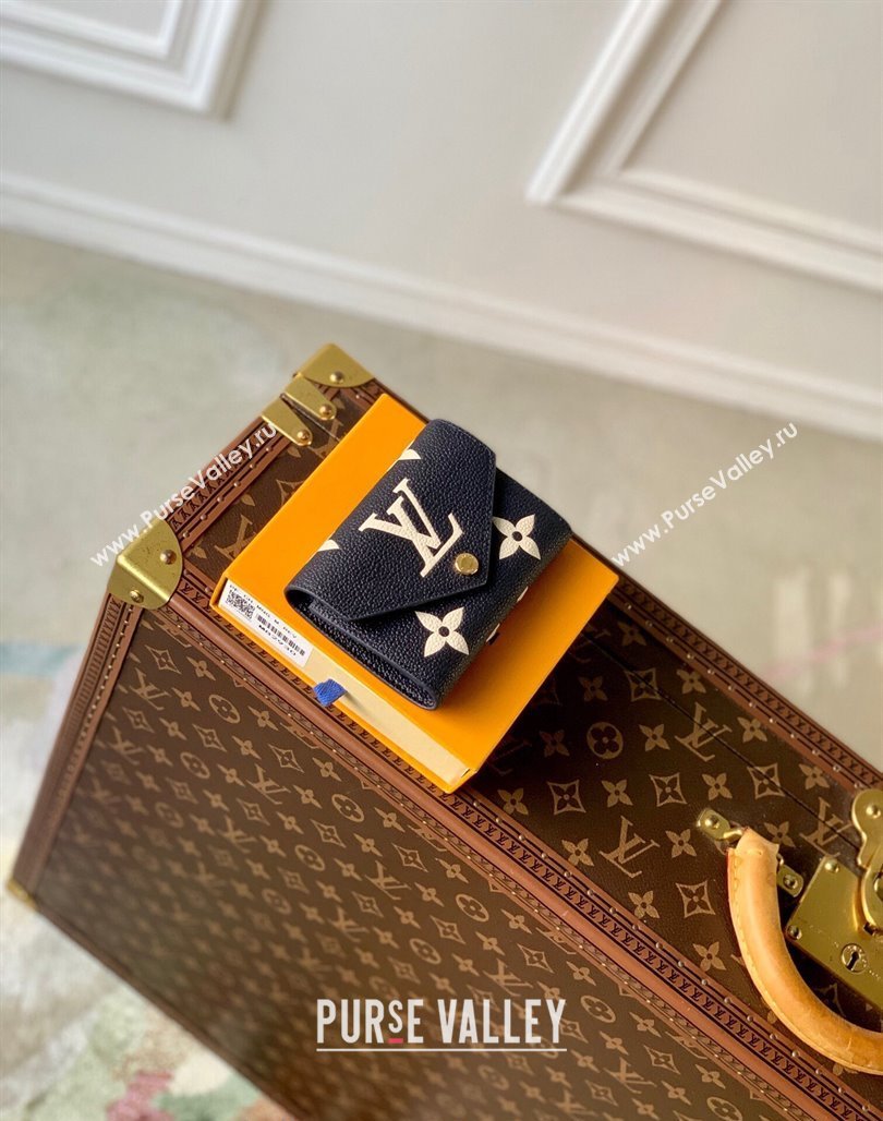 Louis Vuitton Victorine Wallet in Bicolor Monogram Empreinte Leather M80968 Navy Blue /Cream White 2024 (KI-240520088)