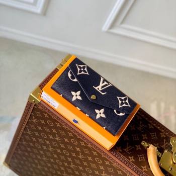 Louis Vuitton Sarah Wallet in Bicolor Monogram Empreinte Leather M81049 Navy Blue /Cream White 2024 (KI-240520089)